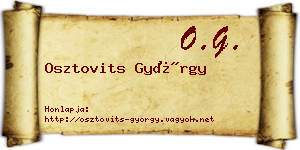 Osztovits György névjegykártya